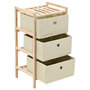 Voir la diapositive 4 : VIDAXL Etageres de rangement avec 3 paniers en tissu 2 pcs beige cedre