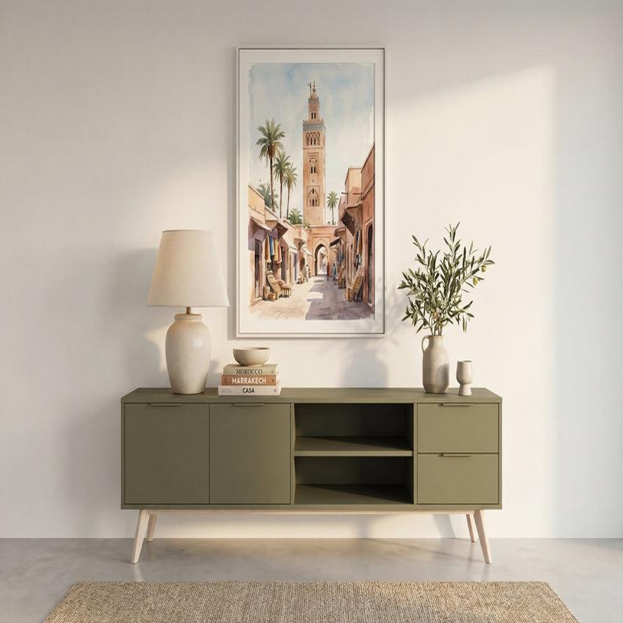 Voir la diapositive 6 : CASANOVA PARIS Uro - meuble tv 180cm en mdf vert