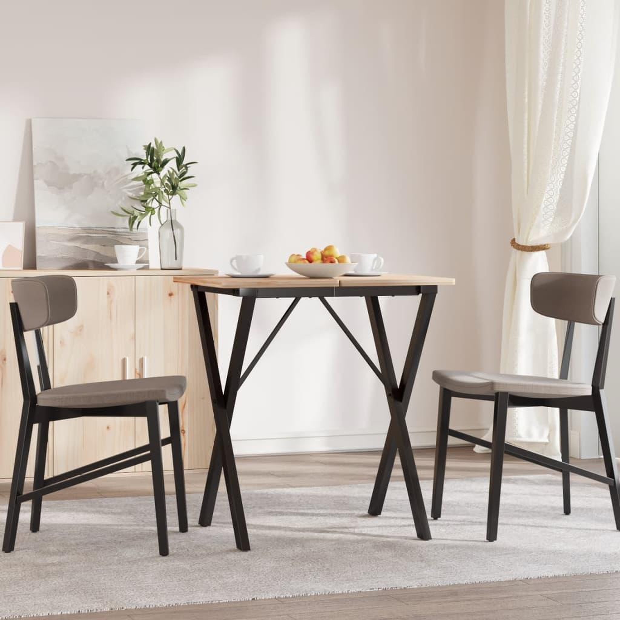 Voir la diapositive 3 : VIDAXL Pieds de table a manger cadre en X 50x40x73 cm acier