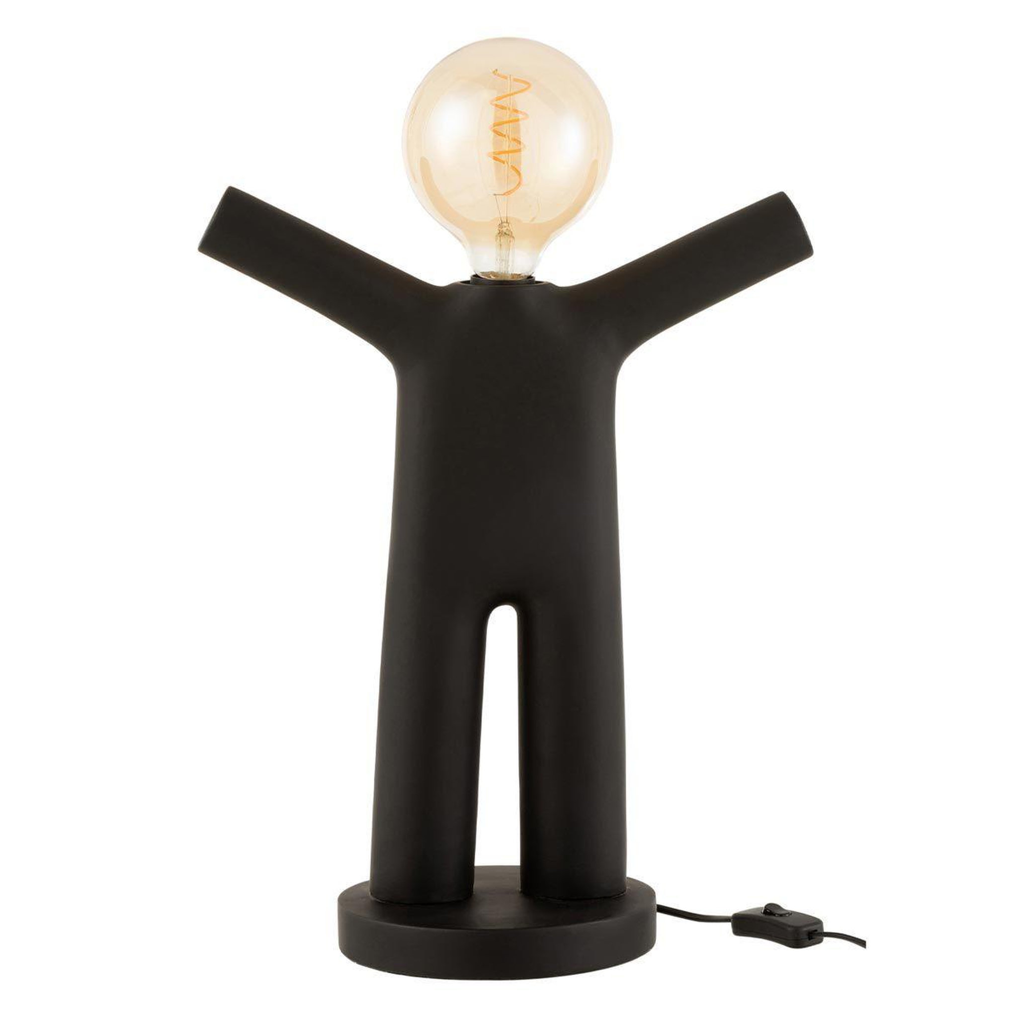 J-LINE Lampe à poser déco  p'tit maurice  44cm noir