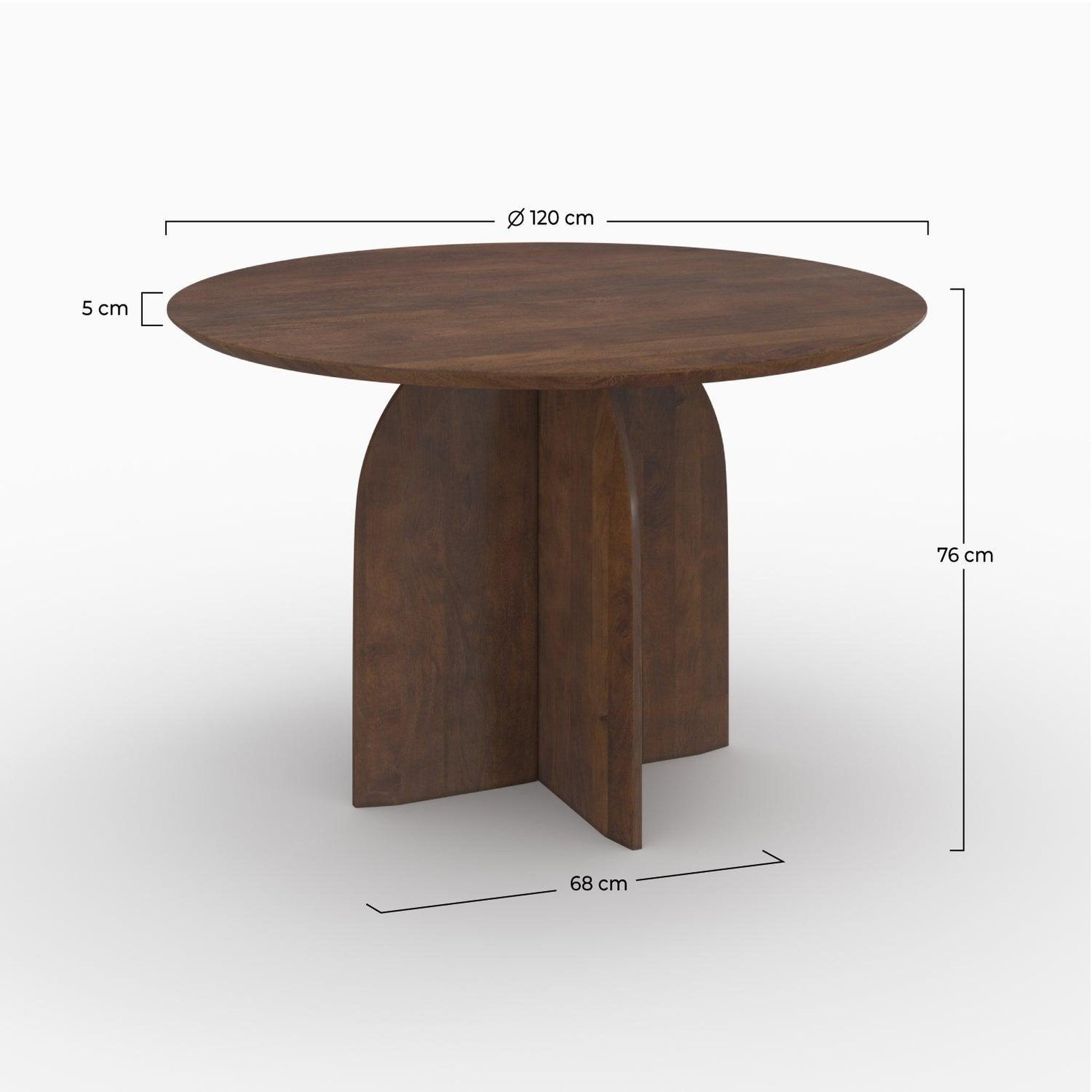 Voir la diapositive 4 : MAISON PAVANE Table ronde en bois de manguier 4 places-caïpi