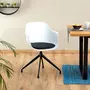 IDIMEX Chaise de salle à manger pivotante IRIDA, fauteuil de bureau design, en plastique blanc et piètement en métal noir