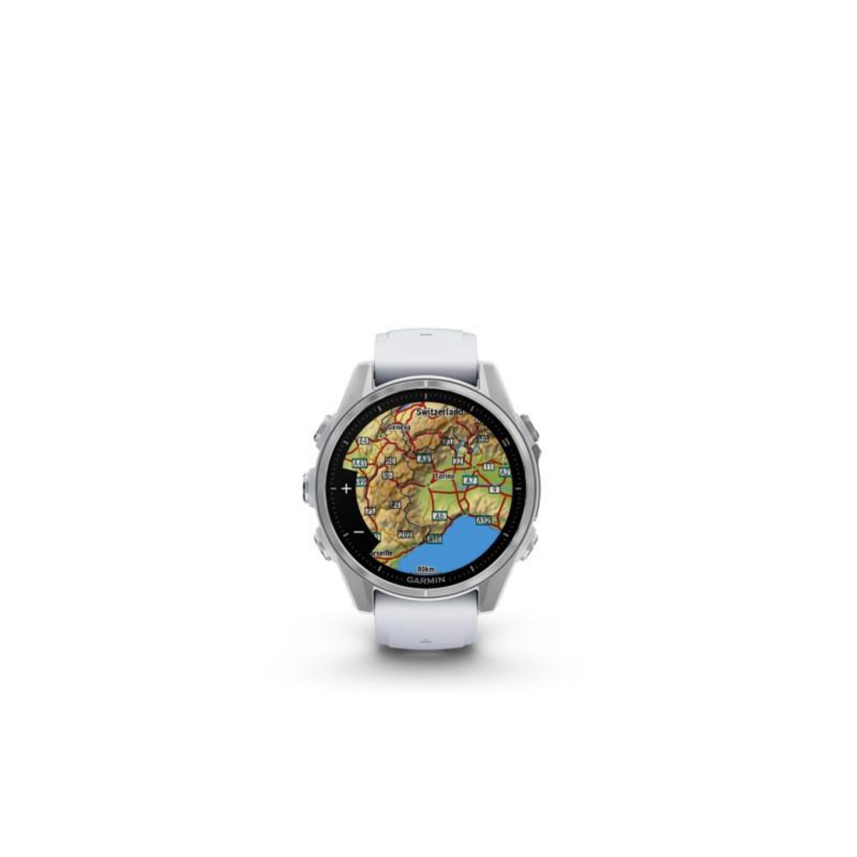 GARMIN Montre connectée Garmin fenix8 AMOLED 43mm Acier Silver avec bracelet blanc