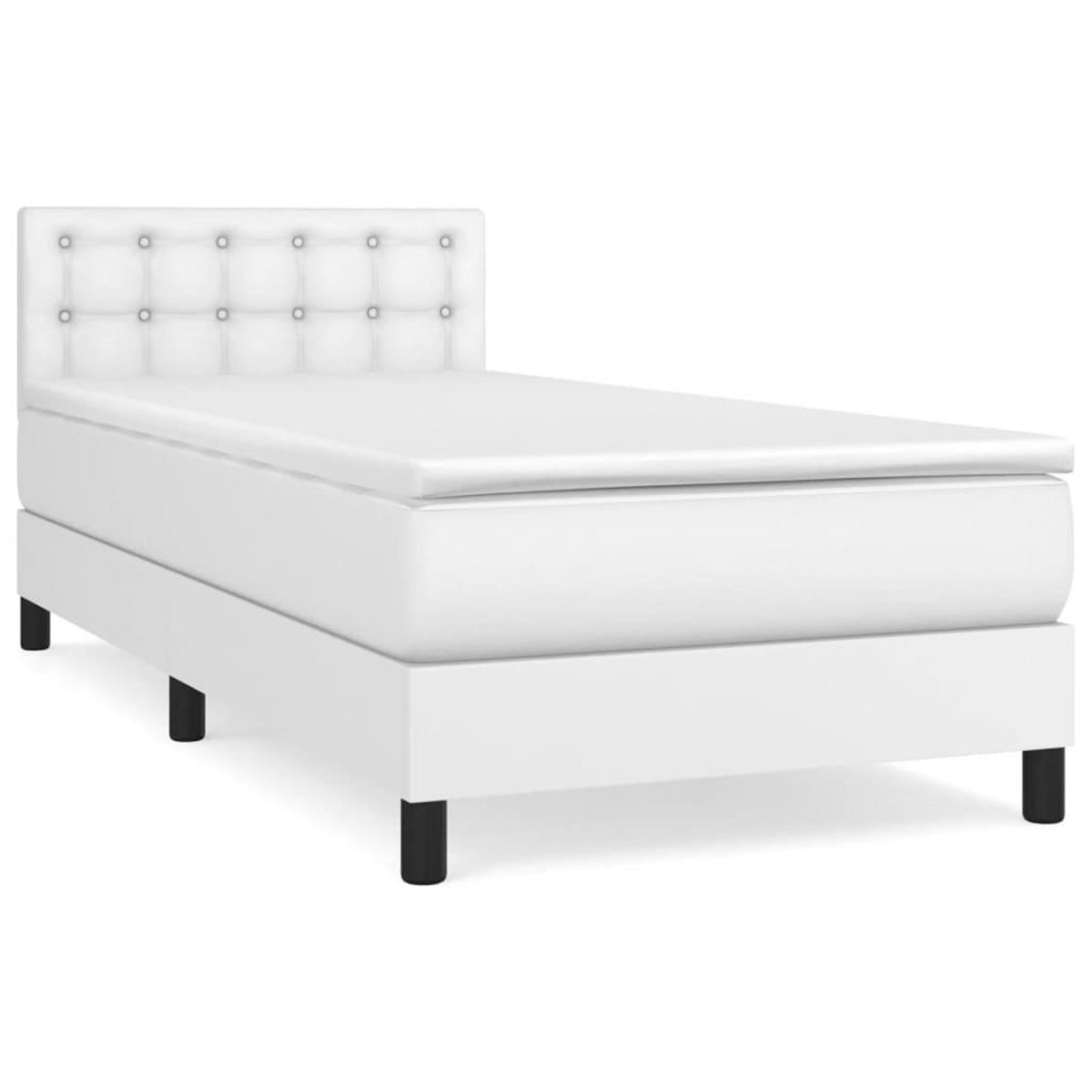 VIDAXL Sommier a lattes de lit avec matelas Blanc 80x200 cm Similicuir