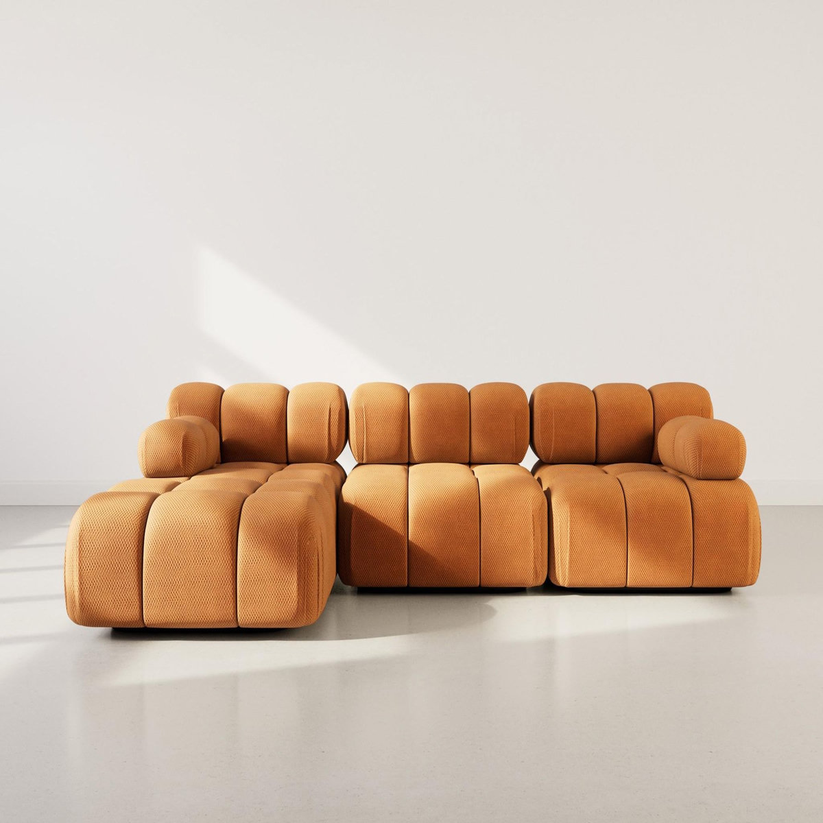 LISA DESIGN Ruby - canapé modulable d'angle gauche 4 places en velours texturé