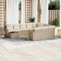 Voir la diapositive 1 : VIDAXL Salon de jardin 11 pcs avec coussins beige resine tressee