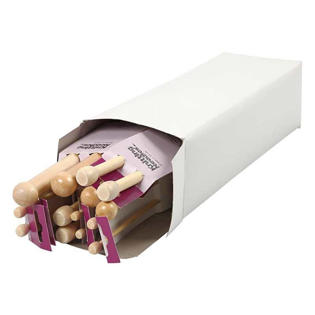 CREATIV COMPANY 16 aiguilles à tricoter en bois 2,5-20 mm x 35 cm