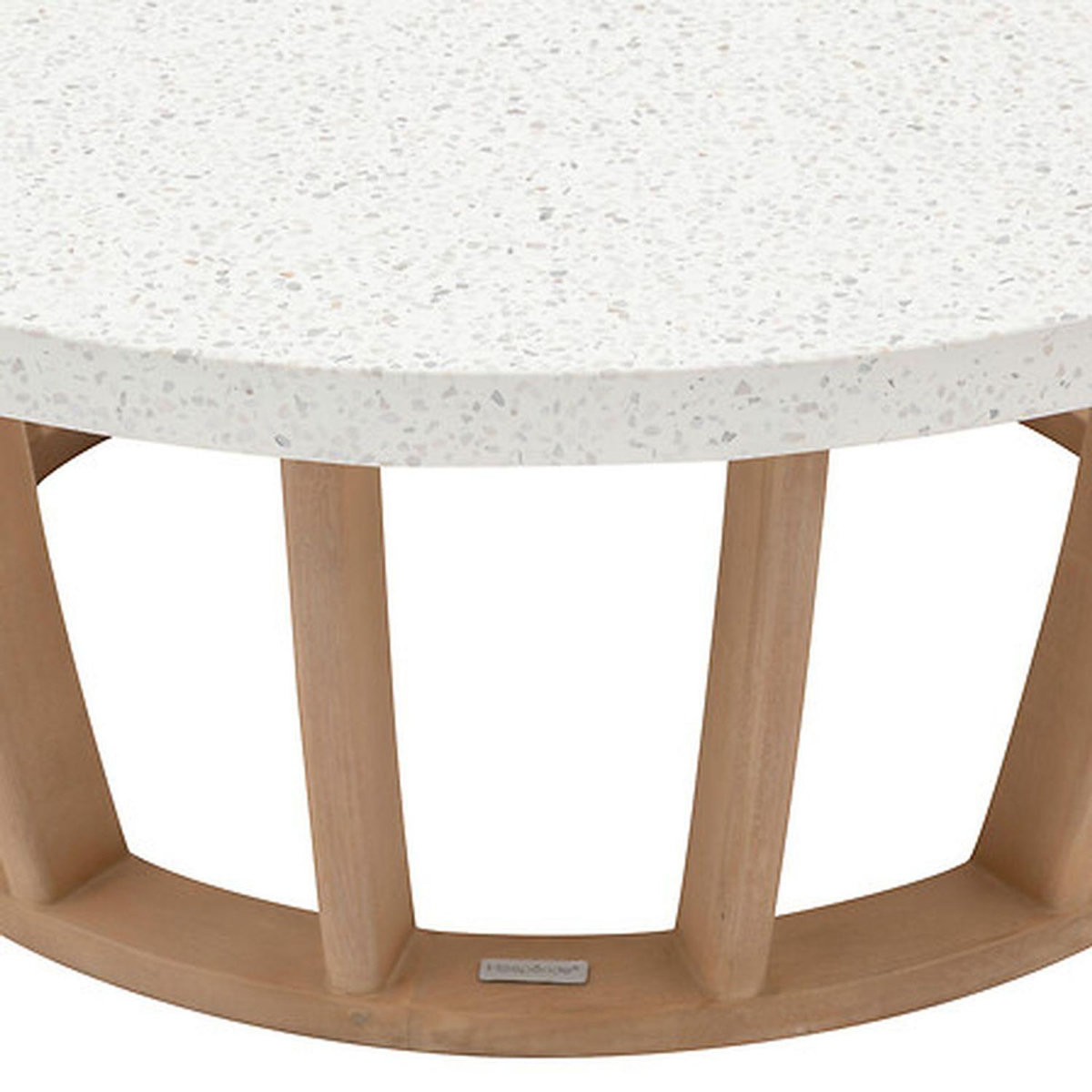 HESPERIDE Table basse de jardin ronde en bois et béton LEMINDO - Marron