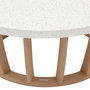 Voir la diapositive 4 : HESPERIDE Table basse de jardin ronde en bois et béton LEMINDO - Marron