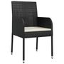 Voir la diapositive 3 : VIDAXL Chaises de jardin lot de 2 avec coussins Resine tressee Noir