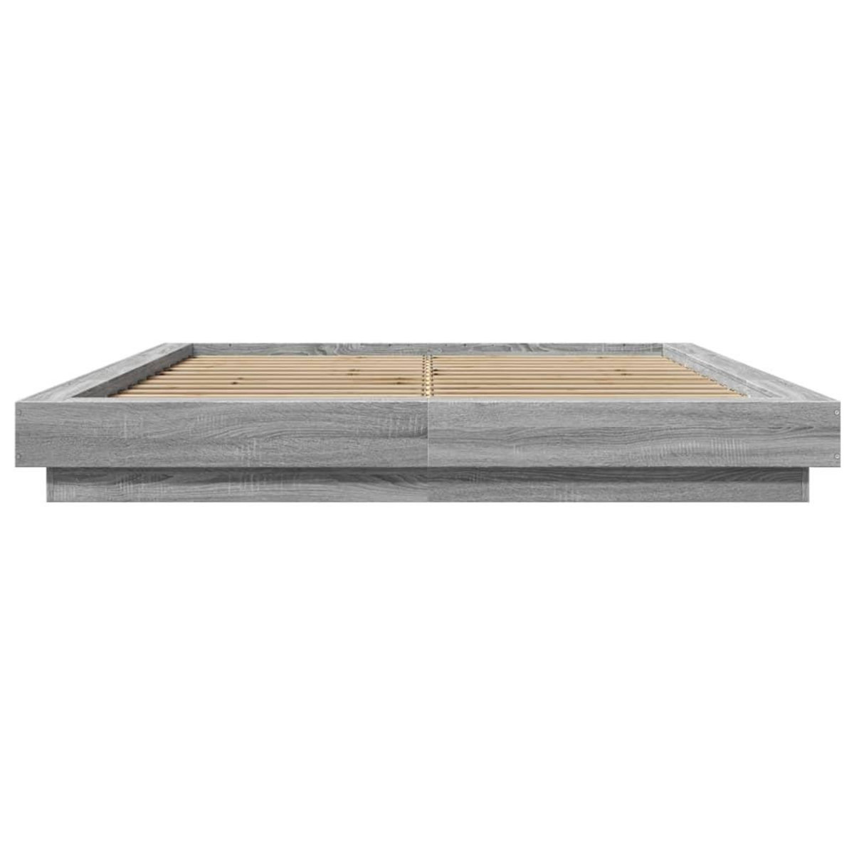 VIDAXL Cadre de lit et lumieres LED sans matelas sonoma gris 160x200cm