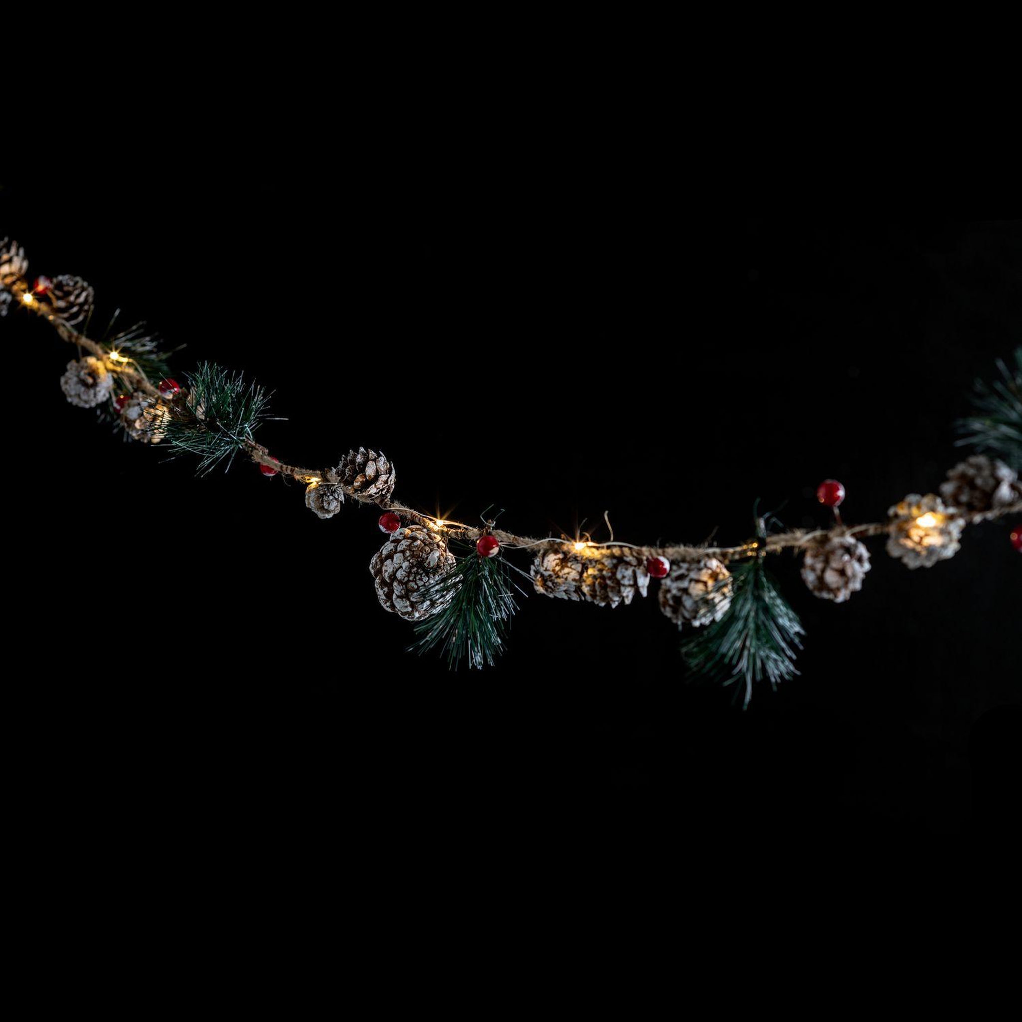 FEERIC LIGHT & CHRISTMAS Guirlande de Noël intérieure à LED en bois Natural - L. 108 cm - Marron