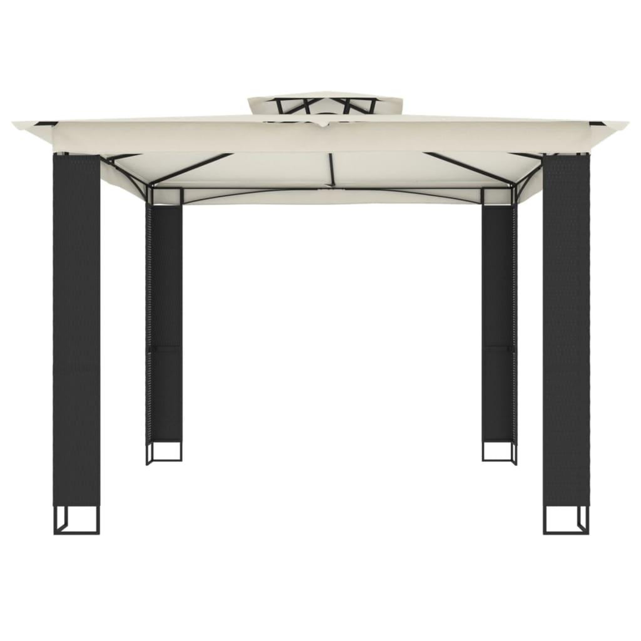Voir la diapositive 4 : VIDAXL Tonnelle a double toit creme 2,94x2,94 m acier
