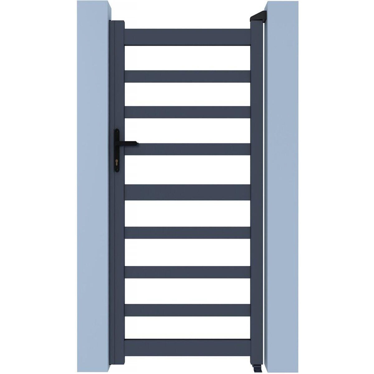 Habitat et Jardin Portillon aluminium ajouré  Marius  - 100 x 120 cm  - Gris