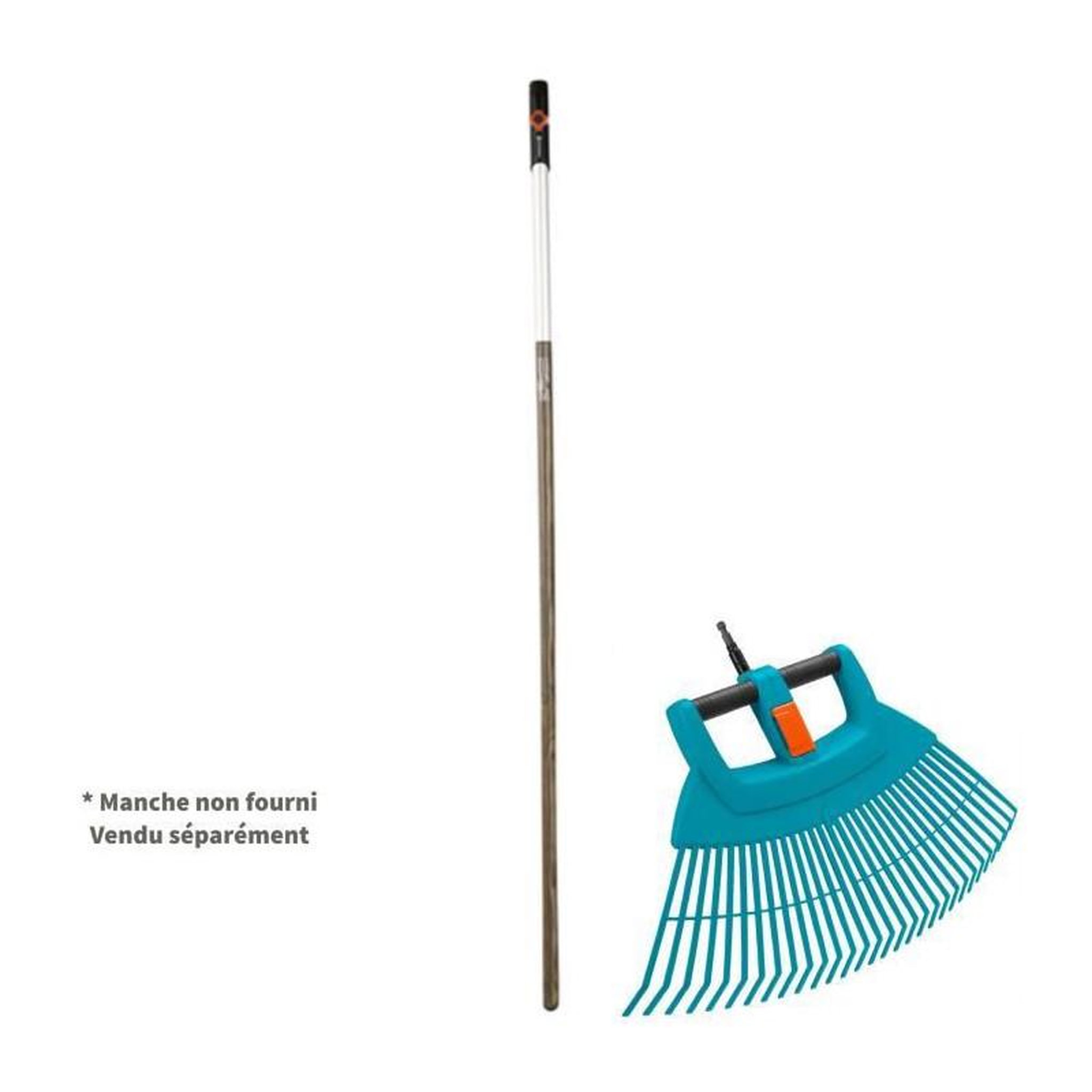 Voir la diapositive 2 : Gardena GARDENA Balai a gazon 2 en 1 XXL 77cm Combisystem - Plastique renforce - 32 dents - Ratissage herbe - Garantie 25 ans 3107-20