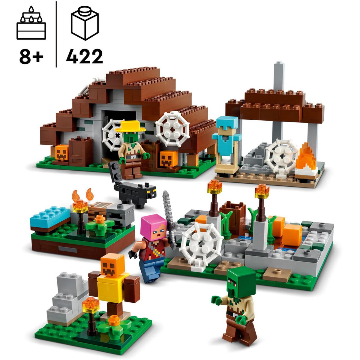 LEGO Minecraft 21190 Le Village Abandonné, Jouet Construction, Maison avec Figurine Zombie