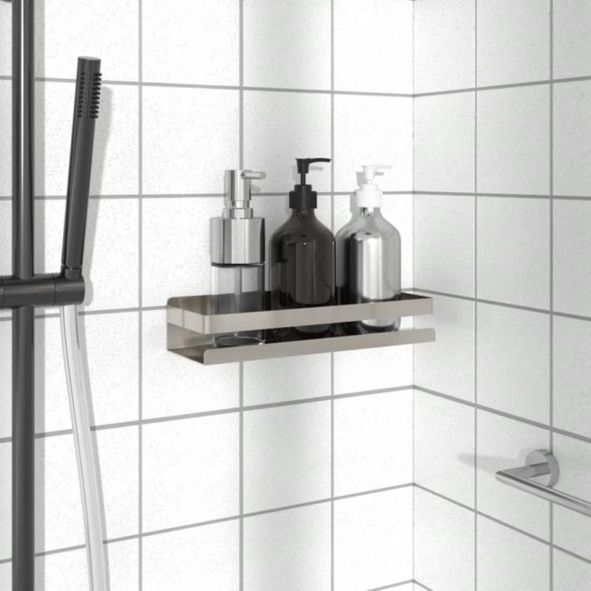 VIDAXL Étagère de douche 30x10x6 cm acier inoxydable 304 brossé
