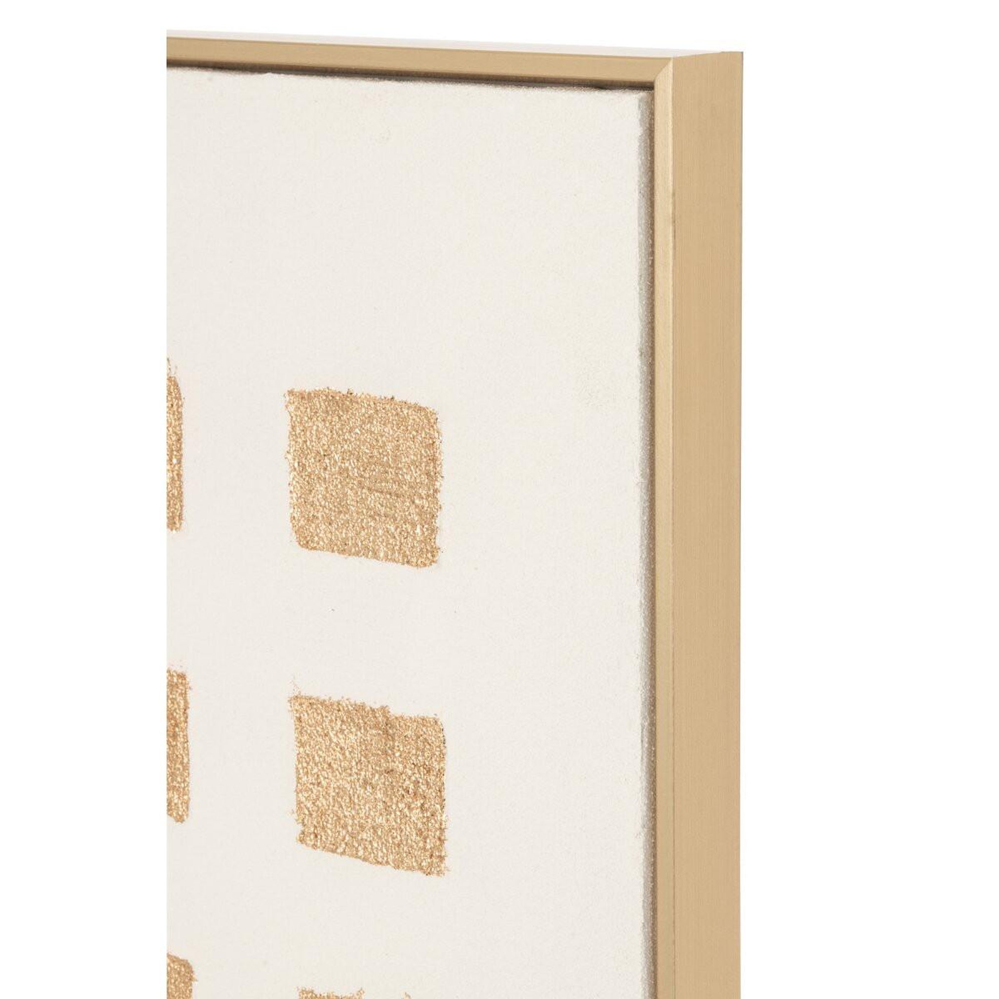 Voir la diapositive 2 : J-LINE Tableau Déco Squares  Milo  100x140cm Doré