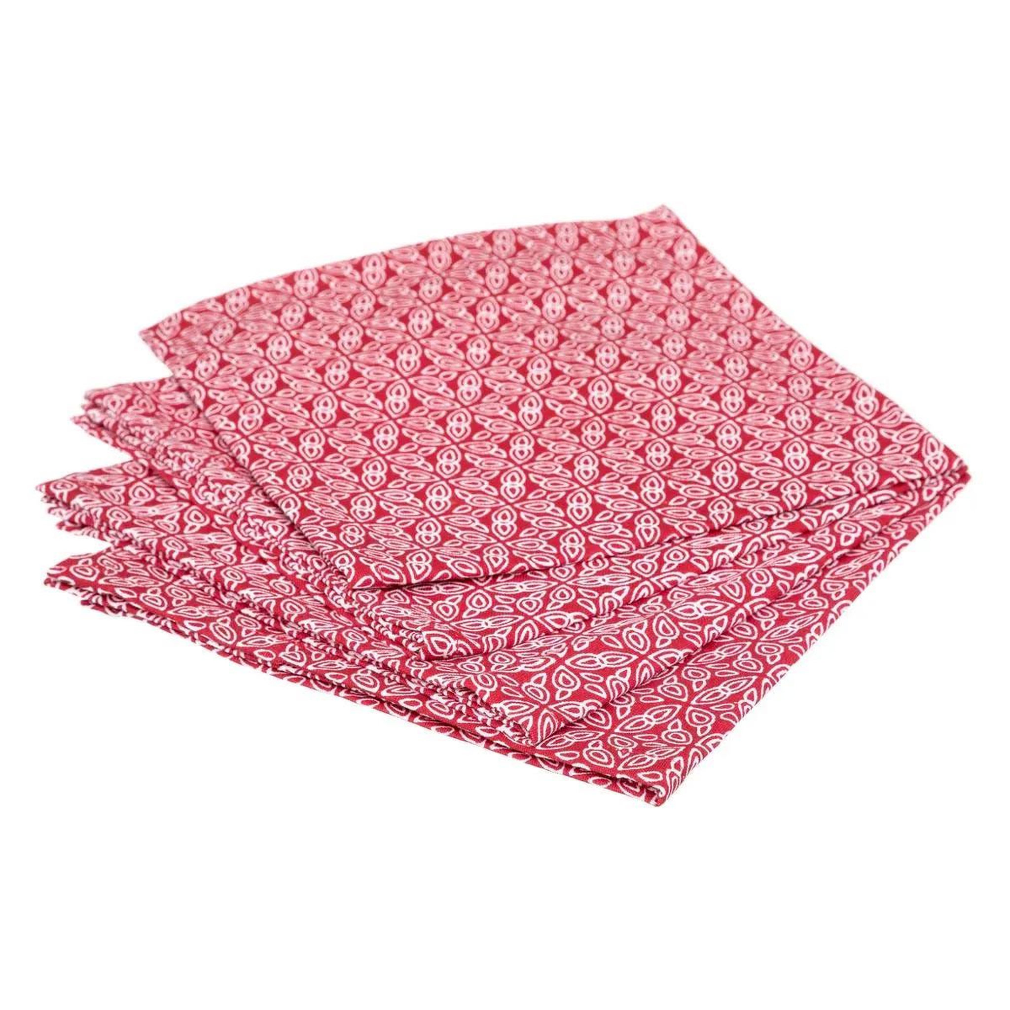 ATMOSPHERA Lot de 4 serviettes de table  olia  40x40cm rouge