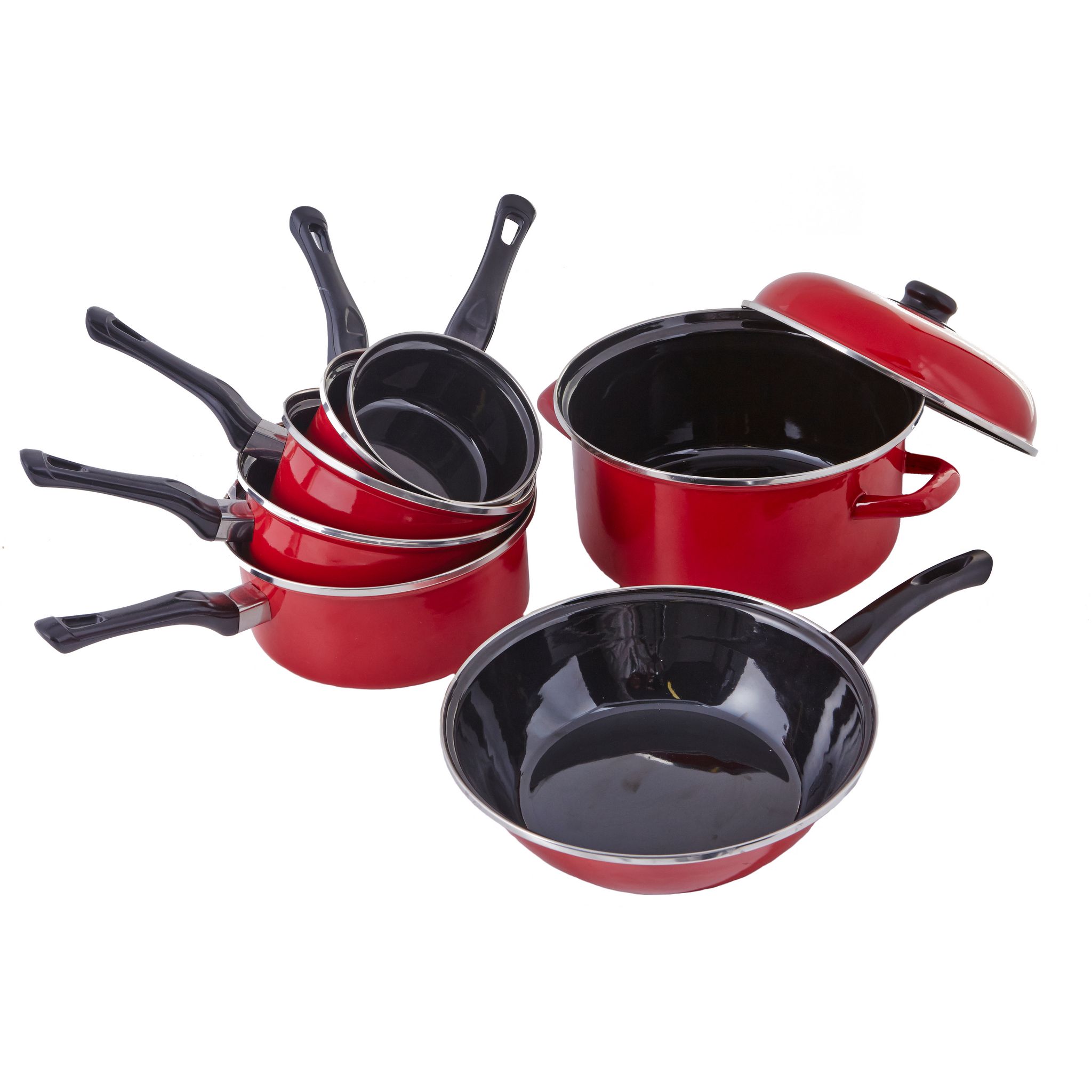 Batterie De Cuisine 9 Pièces Baumalu - Inox Induction - Couvercle Verre Avec Trou Vapeur