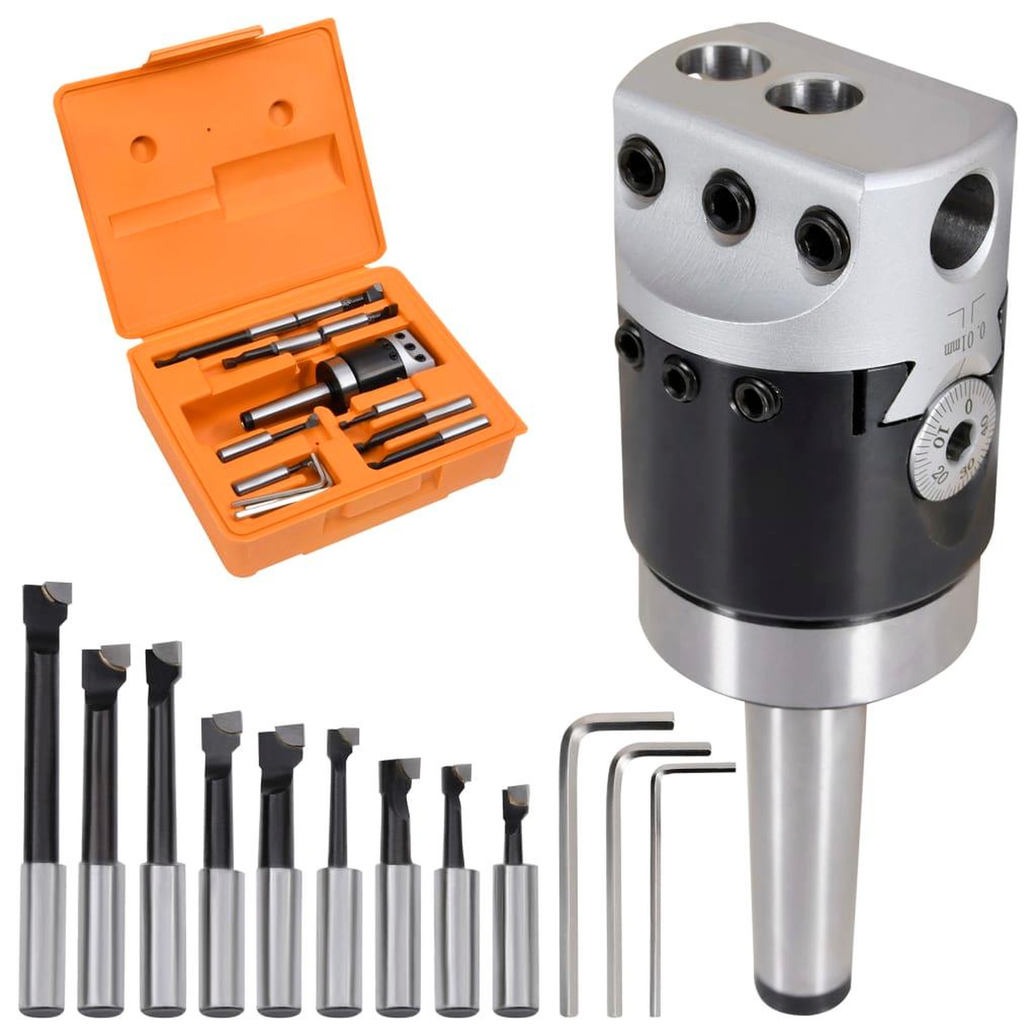 Voir la diapositive 1 : VIDAXL Jeu d'outils d'alesage 15 pcs 50 mm Tete d'alesage MT2-F1-12