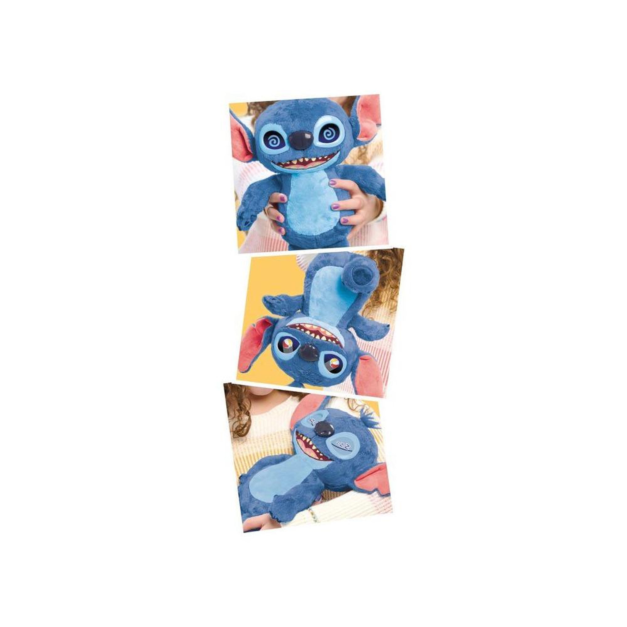 Voir la diapositive 2 : DISNEY Peluche interactive Stitch, yeux animés LCD, 30 cm, plus de 50 sons et réactions, s'active au toucher et au mouvement