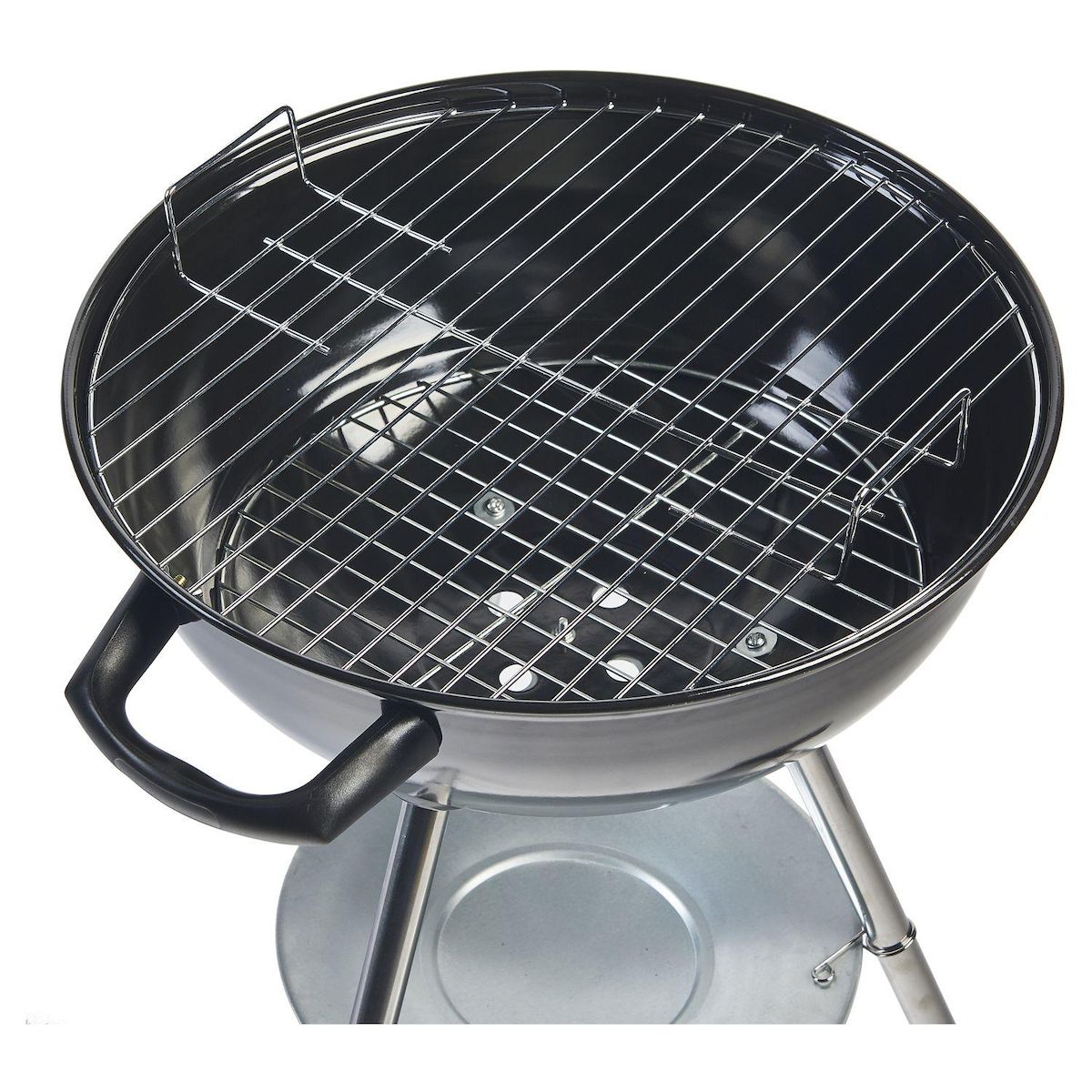 GARDENSTAR Barbecue charbon de bois rond kettle en acier émaillé avec roues 53.5 x 52 x 79 cm - Grille D41.5 cm - Couvercle - Cendrier