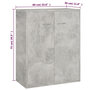 Voir la diapositive 6 : VIDAXL Buffet Gris beton 60x30x75 cm Bois d'ingenierie