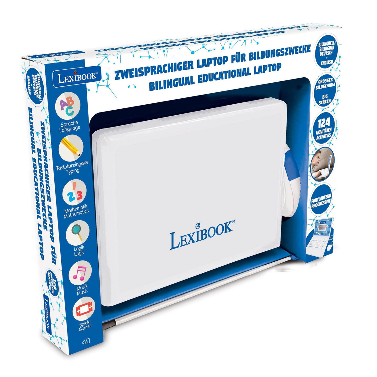 Lexibook ordinateur portable éducatif Power Kid bilingue en anglais et allemand