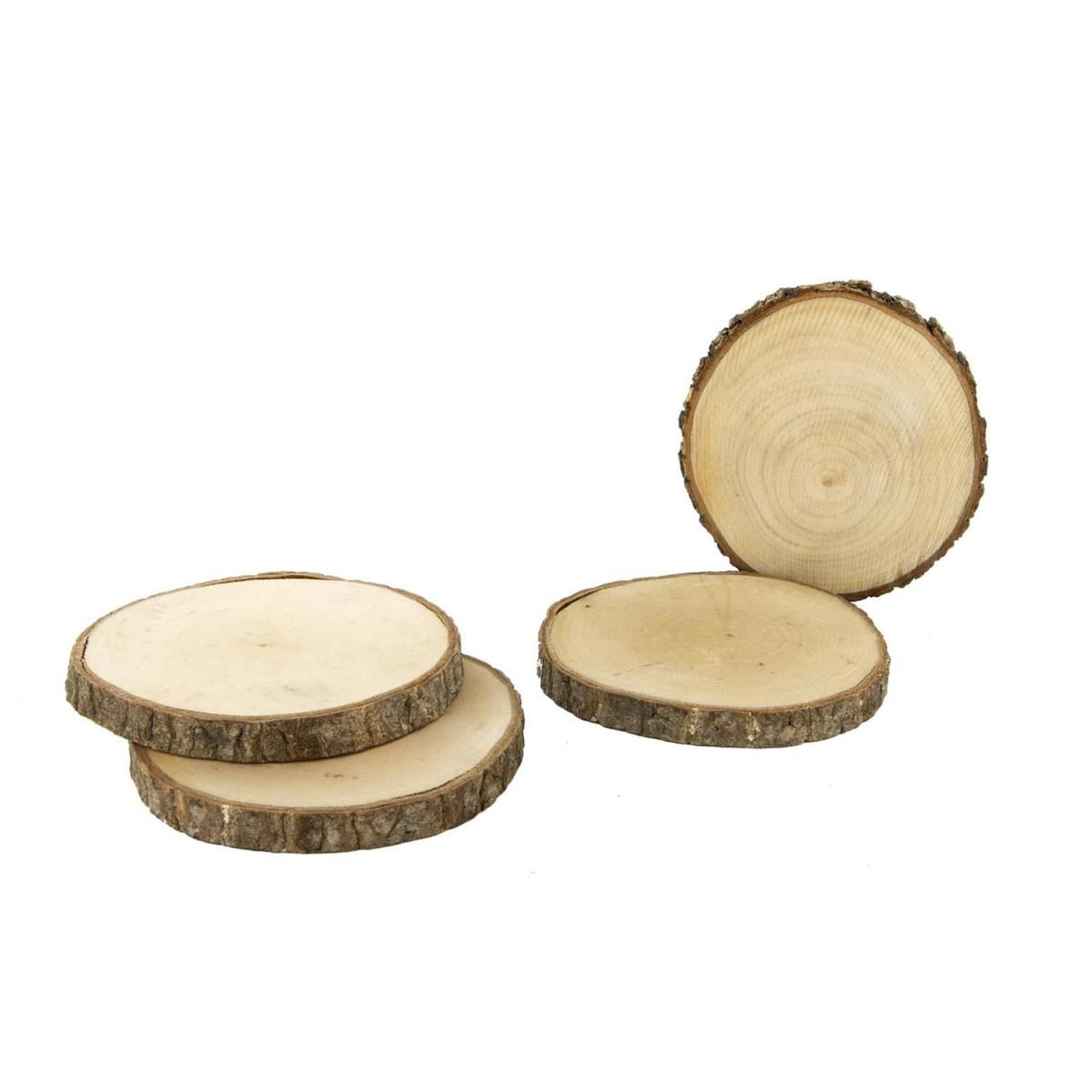 The Home Deco Factory Lot de 4 dessous de verre  rondin  11cm naturel
