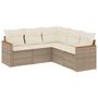 Voir la diapositive 2 : VIDAXL Salon de jardin avec coussins 5 pcs beige resine tressee
