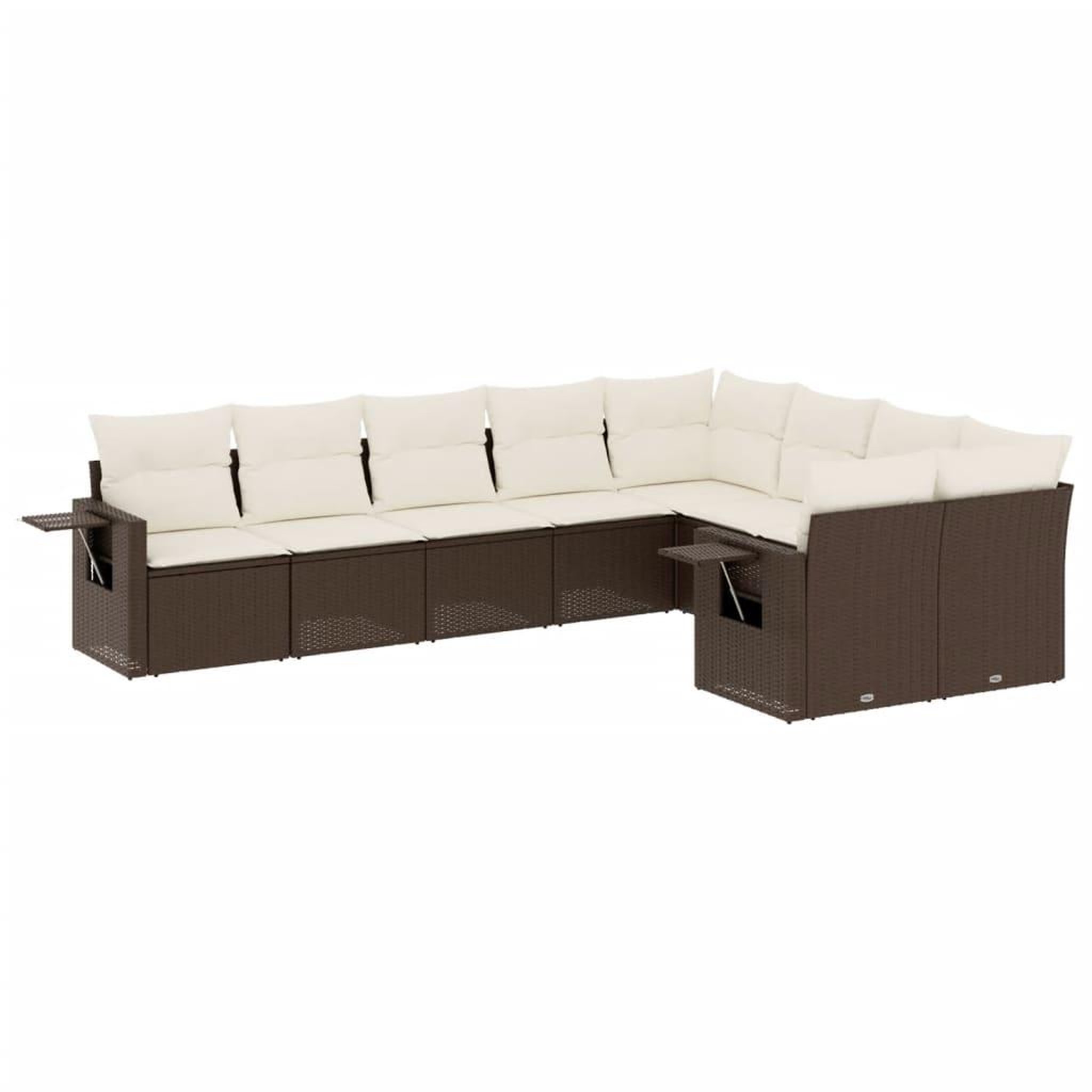 Voir la diapositive 2 : VIDAXL Salon de jardin avec coussins 9 pcs marron resine tressee