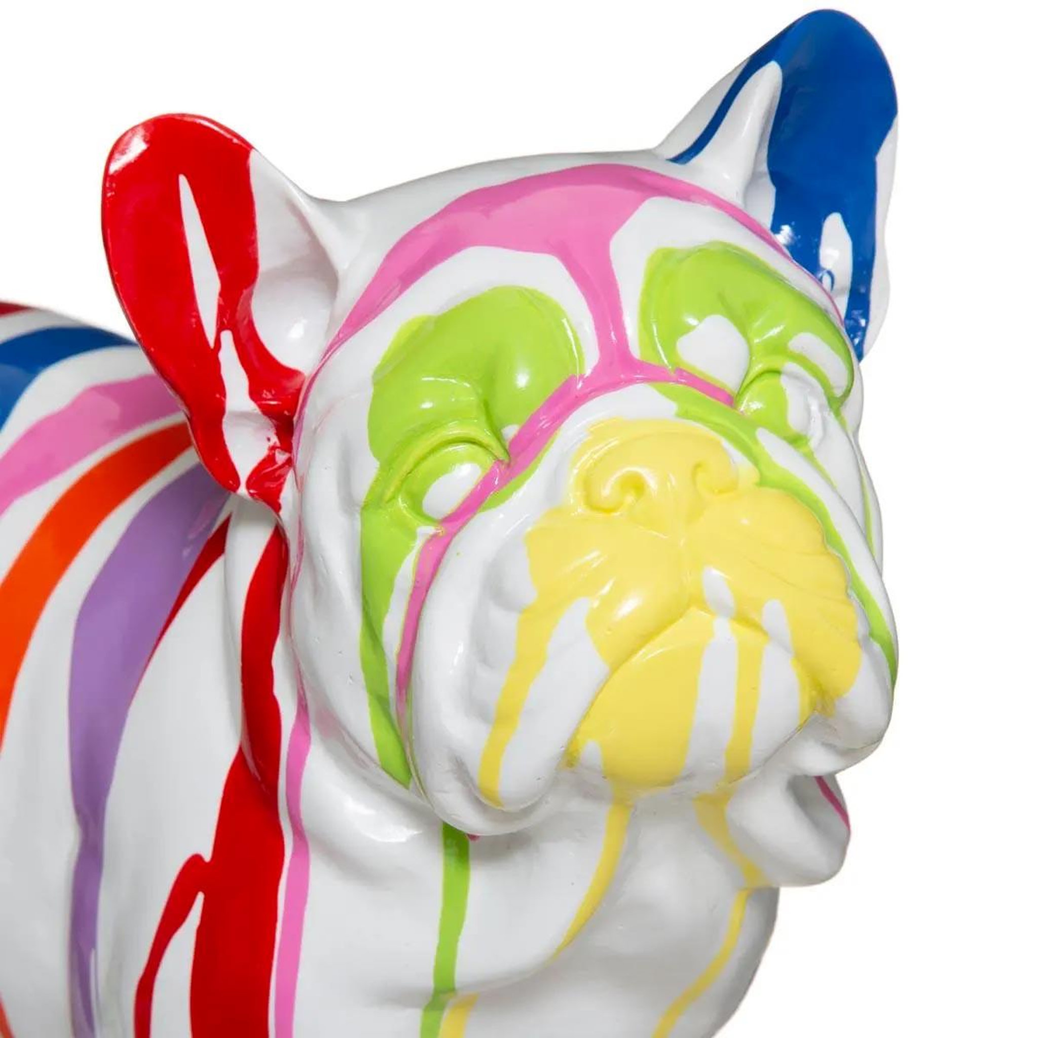 Voir la diapositive 2 : ATMOSPHERA Statuette Déco  Chien Peint  34cm Blanc