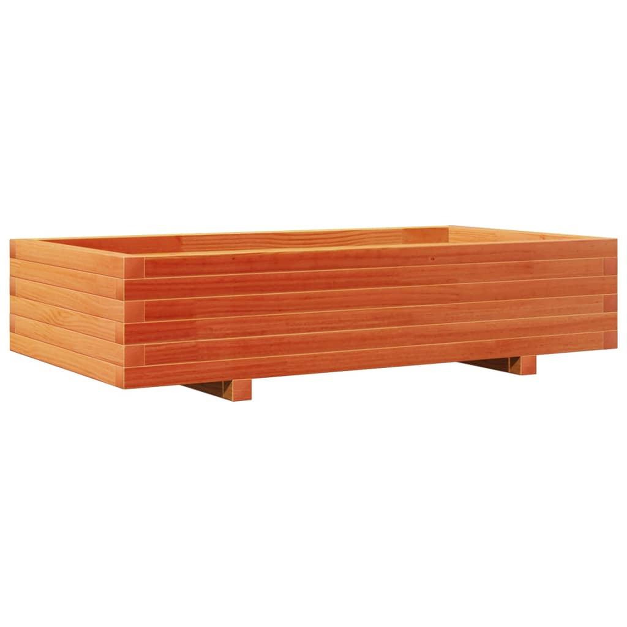 Voir la diapositive 2 : VIDAXL Jardiniere cire marron 110x60x26,5 cm bois de pin massif