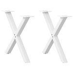 VIDAXL Pieds de table basse forme de X 2 pcs blanc 60x(42-43) cm acier