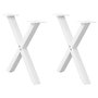 Voir la diapositive 1 : VIDAXL Pieds de table basse forme de X 2 pcs blanc 60x(42-43) cm acier