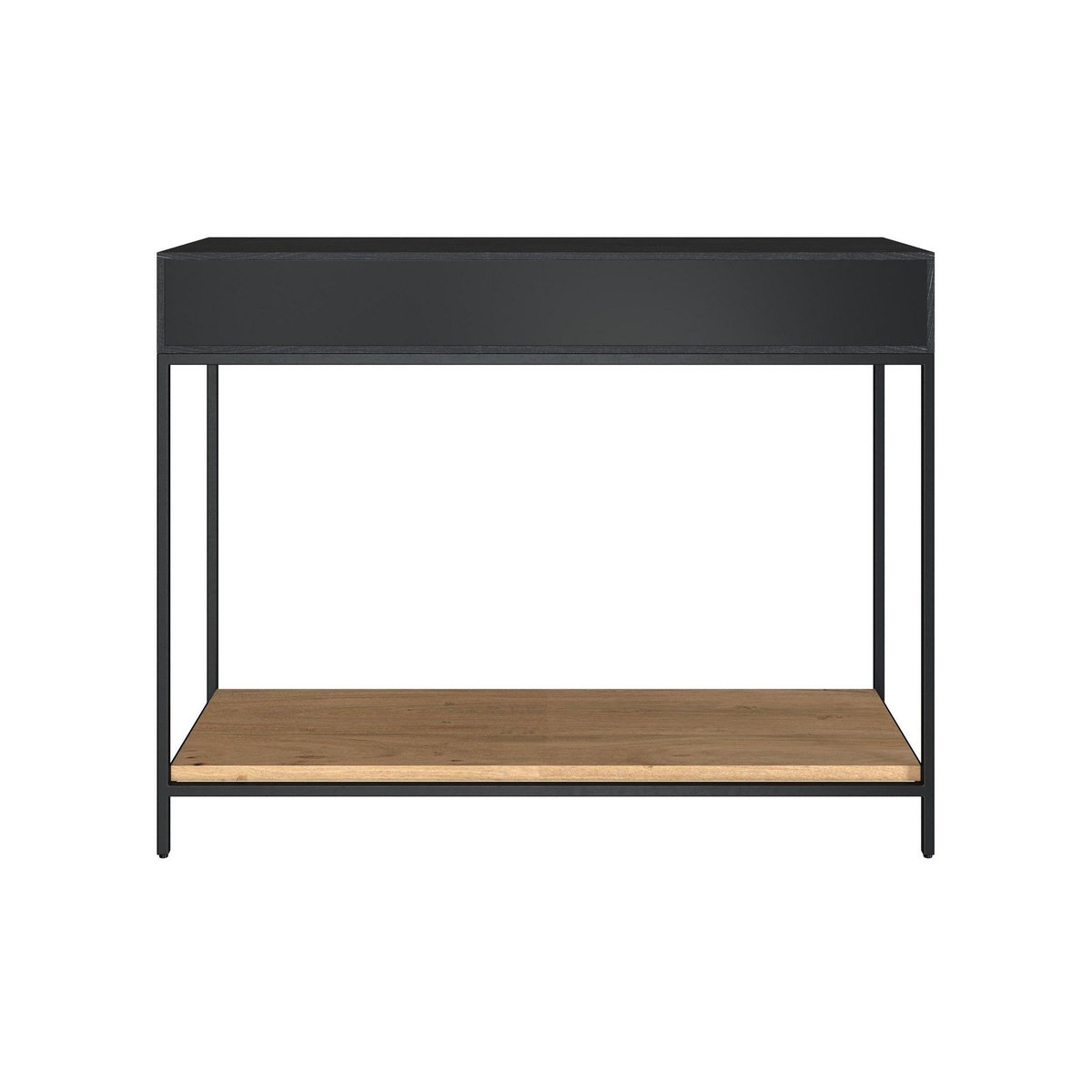 Rendez vous déco Console 2 tiroirs en bois d'acacia et pieds en métal noir-Jakson