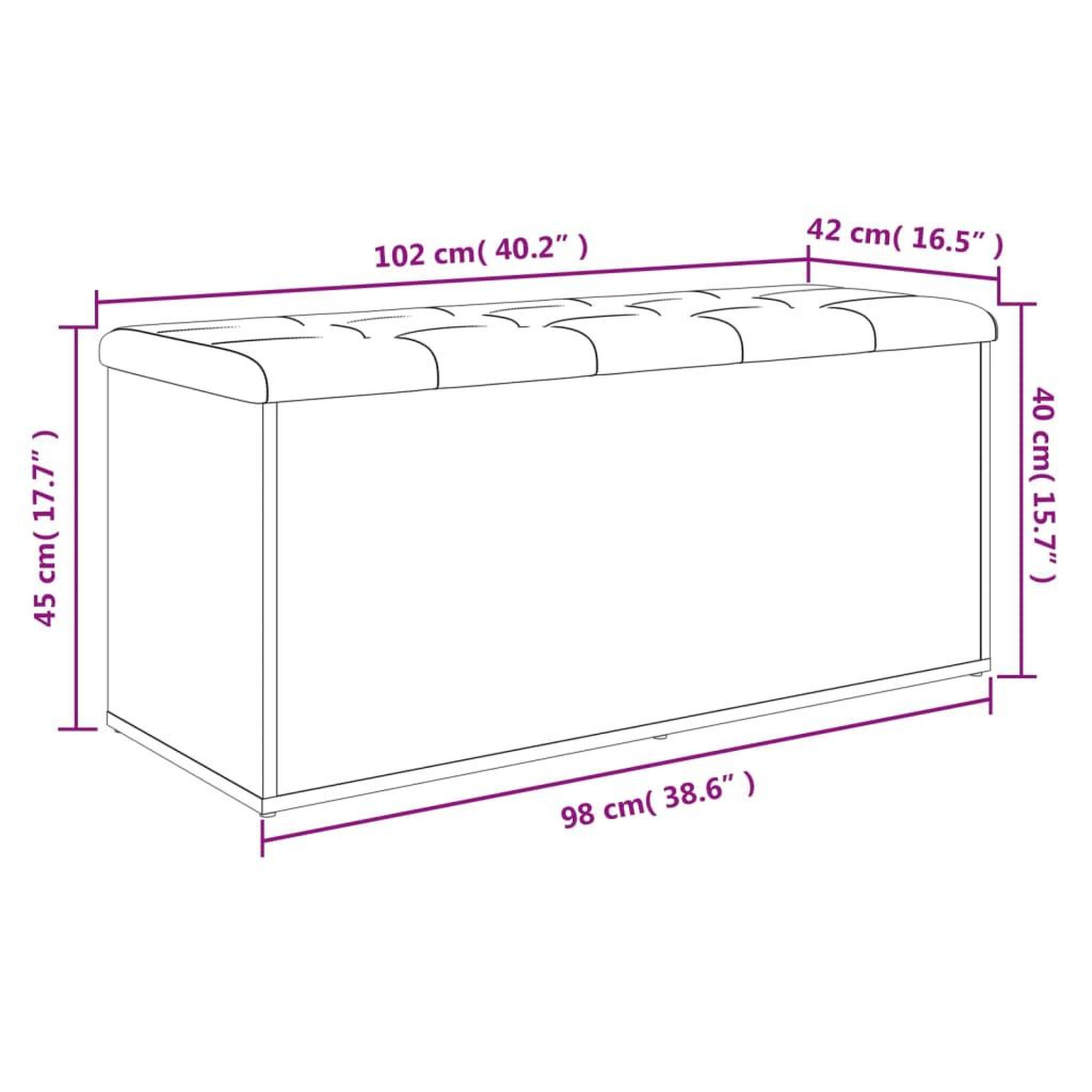 Voir la diapositive 6 : VIDAXL Banc de rangement chene fume 102x42x45 cm bois d'ingenierie