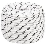VIDAXL Corde de bateau tresse Blanc 14 mmx250 m Polyester