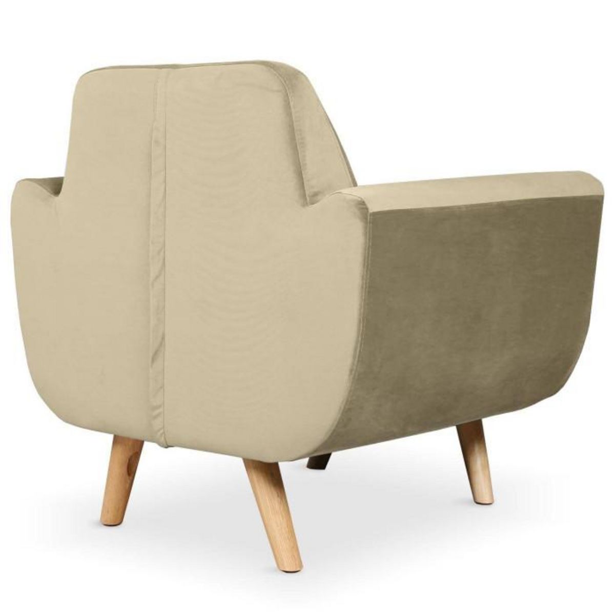 Paris Prix Fauteuil Scandinave Velours  Budapest  81cm Beige