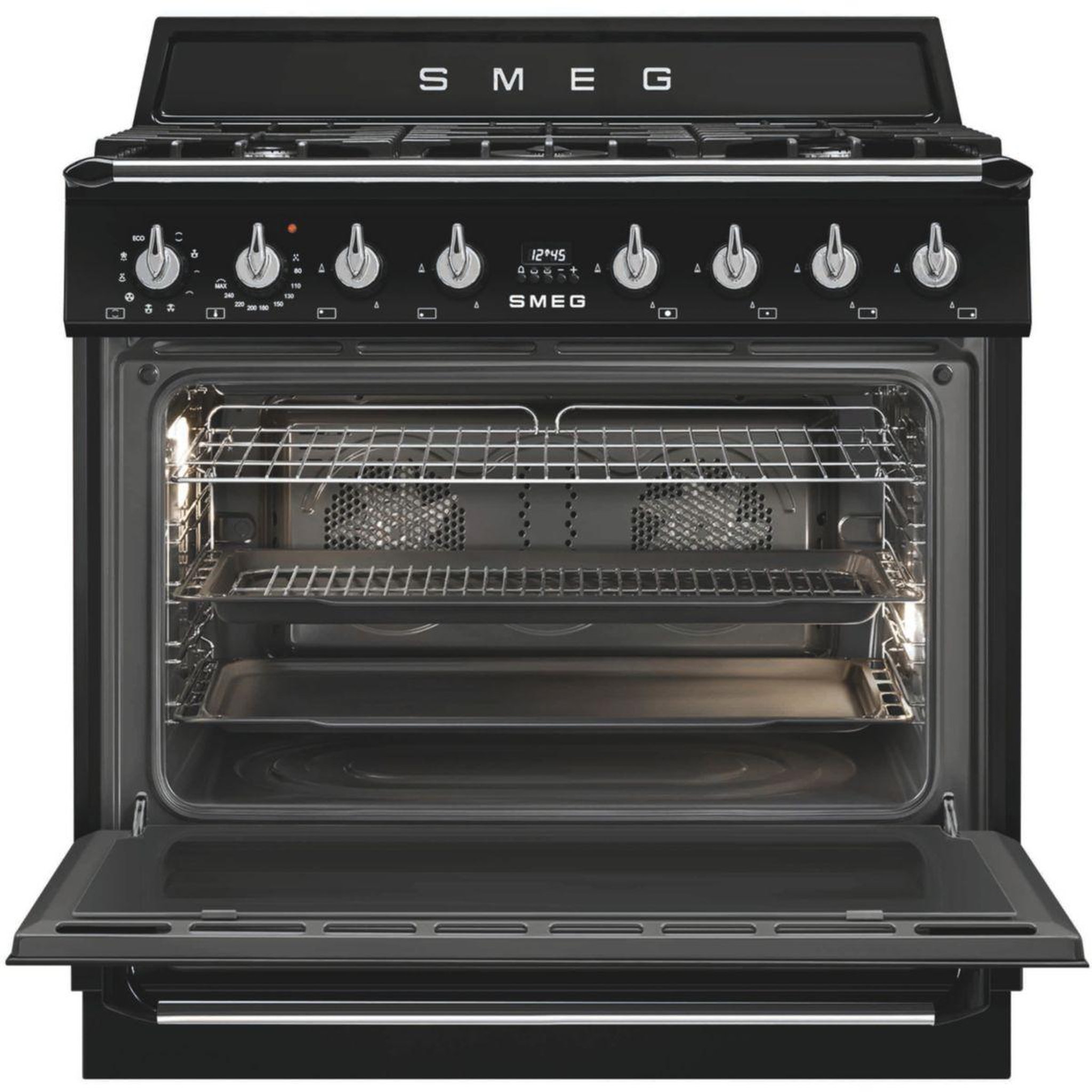 Voir la diapositive 3 : SMEG Piano de cuisson gaz tr90gmbl