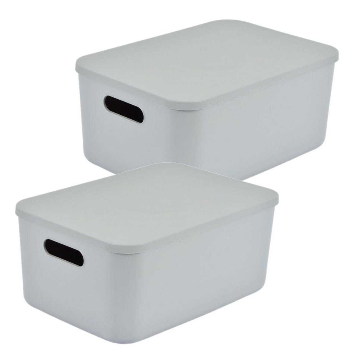 HOMEA Lot de 2 boîtes avec couvercle CHROMACASE