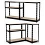 Voir la diapositive 4 : EUROSPEN Etagère de Rangement modulable et polyvalente pour atelier, garage, cave...Charges Lourdes180x90x40cm - Noir