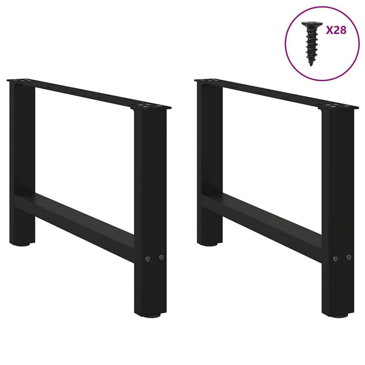 VIDAXL Pieds de table basse noir 2 pcs 70x(42-43) cm acier