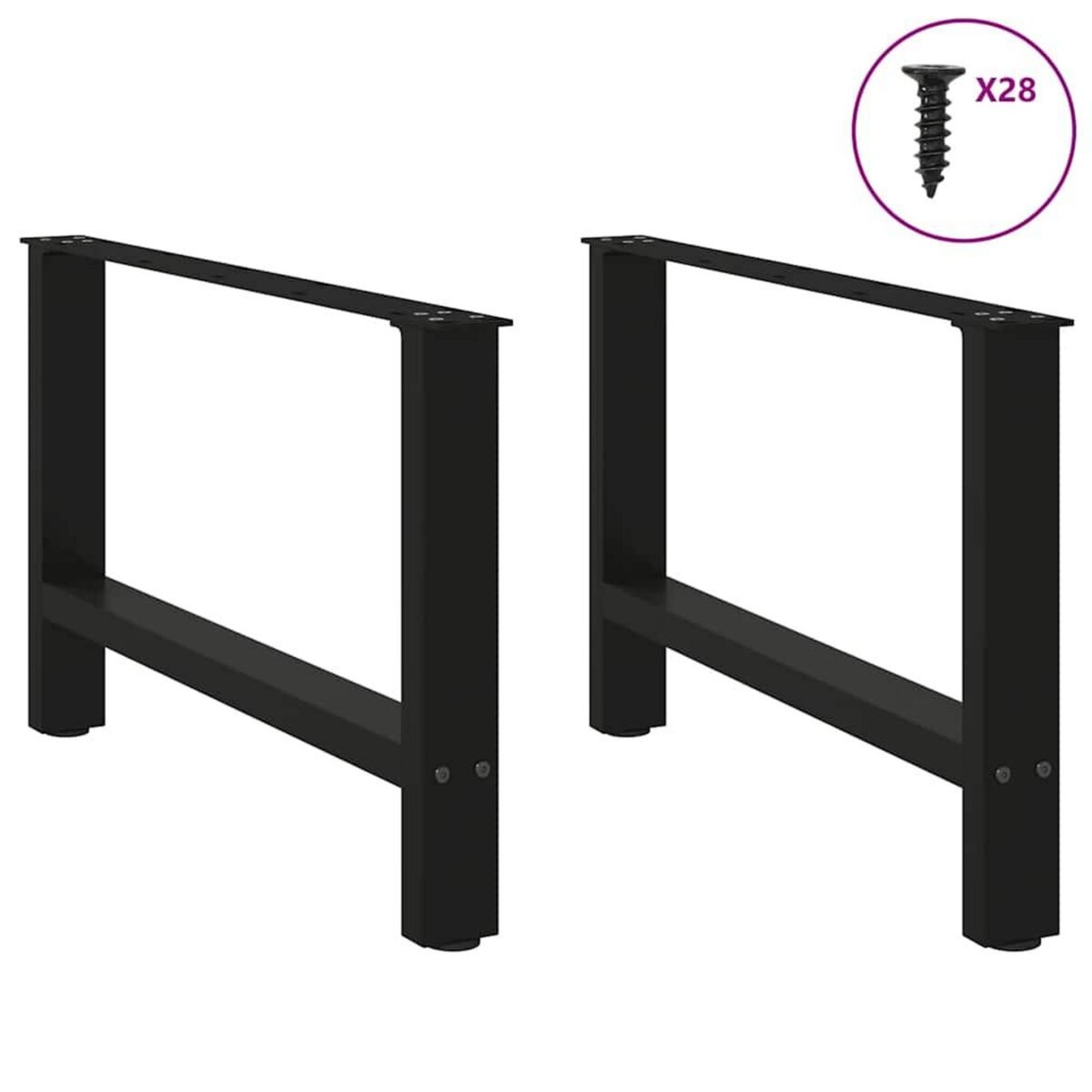 VIDAXL Pieds de table basse noir 2 pcs 70x(42-43) cm acier
