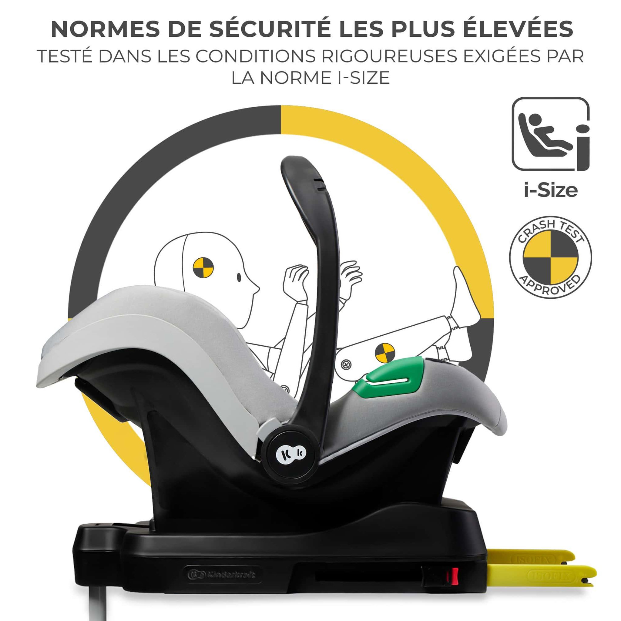 Voir la diapositive 2 : KINDERKRAFT Siège auto i-Size naissance avec protections renforcées