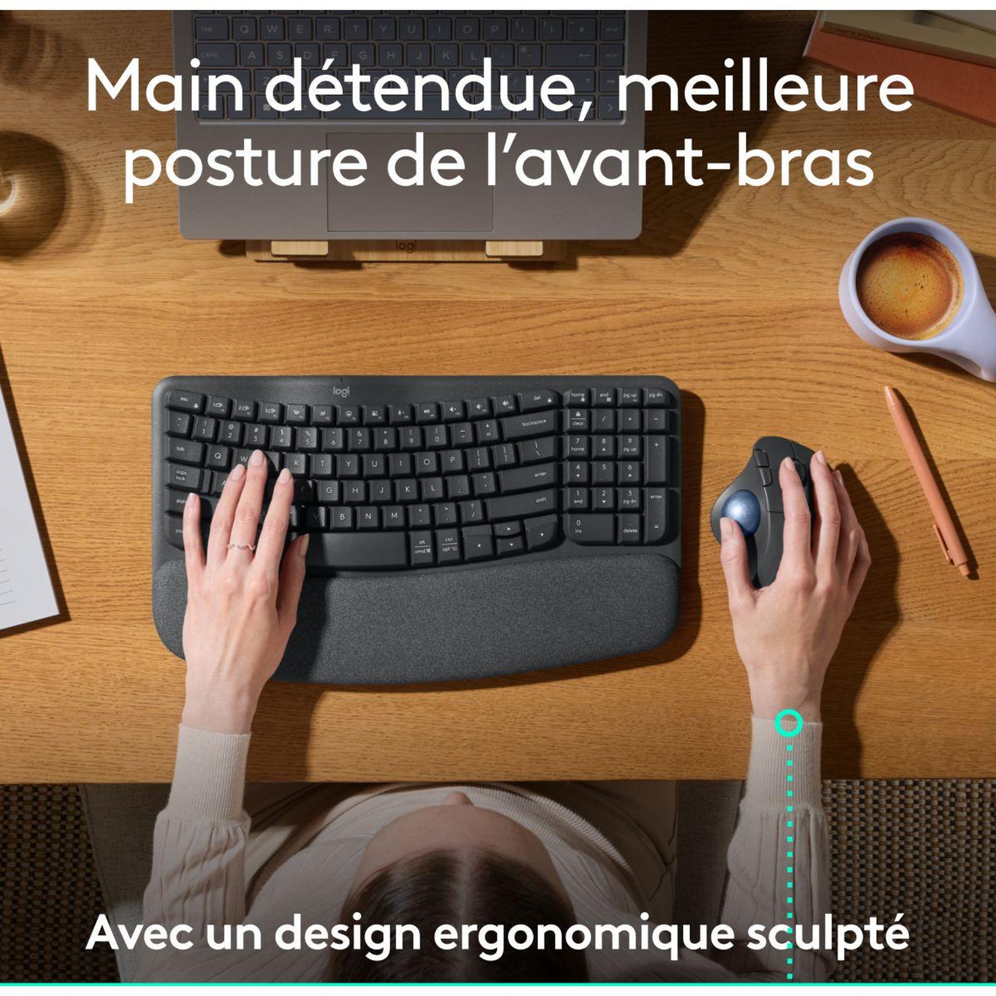 Voir la diapositive 3 : Logitech Souris sans fil Ergo M575S Graphite