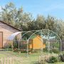 Voir la diapositive 2 : PAWHUT Enclos poulailler chenil 15,96 m² - parc grillagé dim. 5,7L x 2,8l x 1,97H m - espace couvert - acier galvanisé