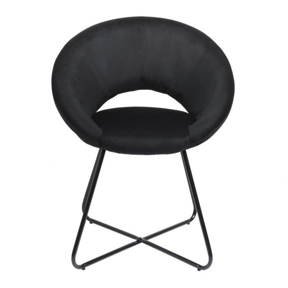Paris Prix Fauteuil Design Velours Côtelé  Giulia  84cm Noir