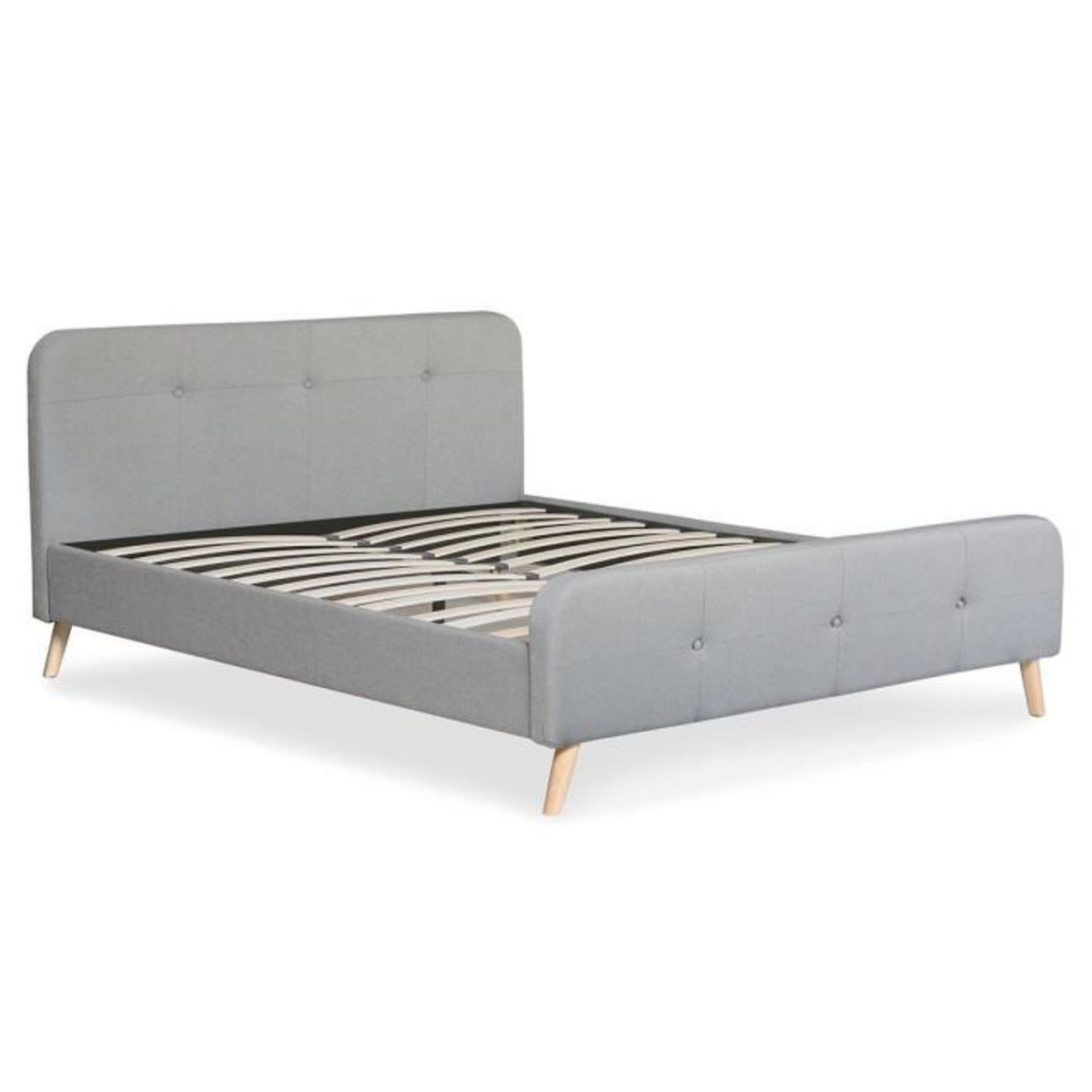 Paris Prix Lit Scandinave & Sommier  Sad  160x190cm Gris